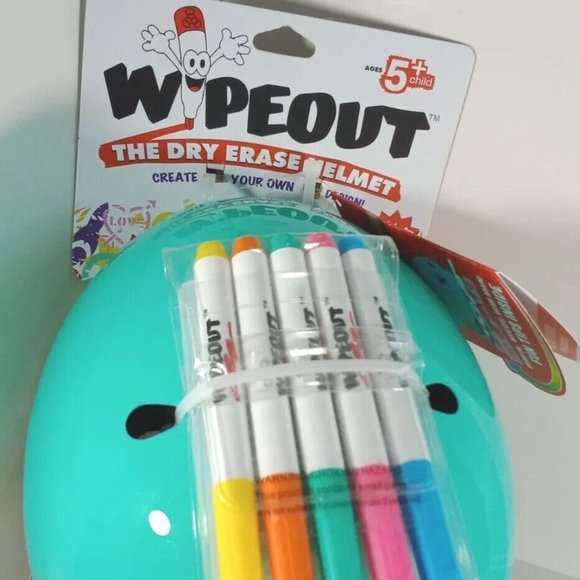 Triple Eight Wipeout Youth BMX/Skate Helmet Adjustable Strap Medium Teal Blue - Picture 1 of 4